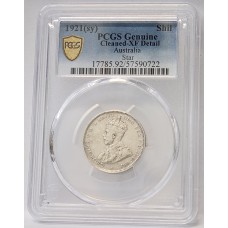 AUSTRALIA 1921 . ONE 1 SHILLING . STAR . PCGS GENUINE